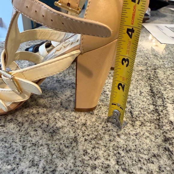 CHANEL Black and Cream Multi-Strap Heels
